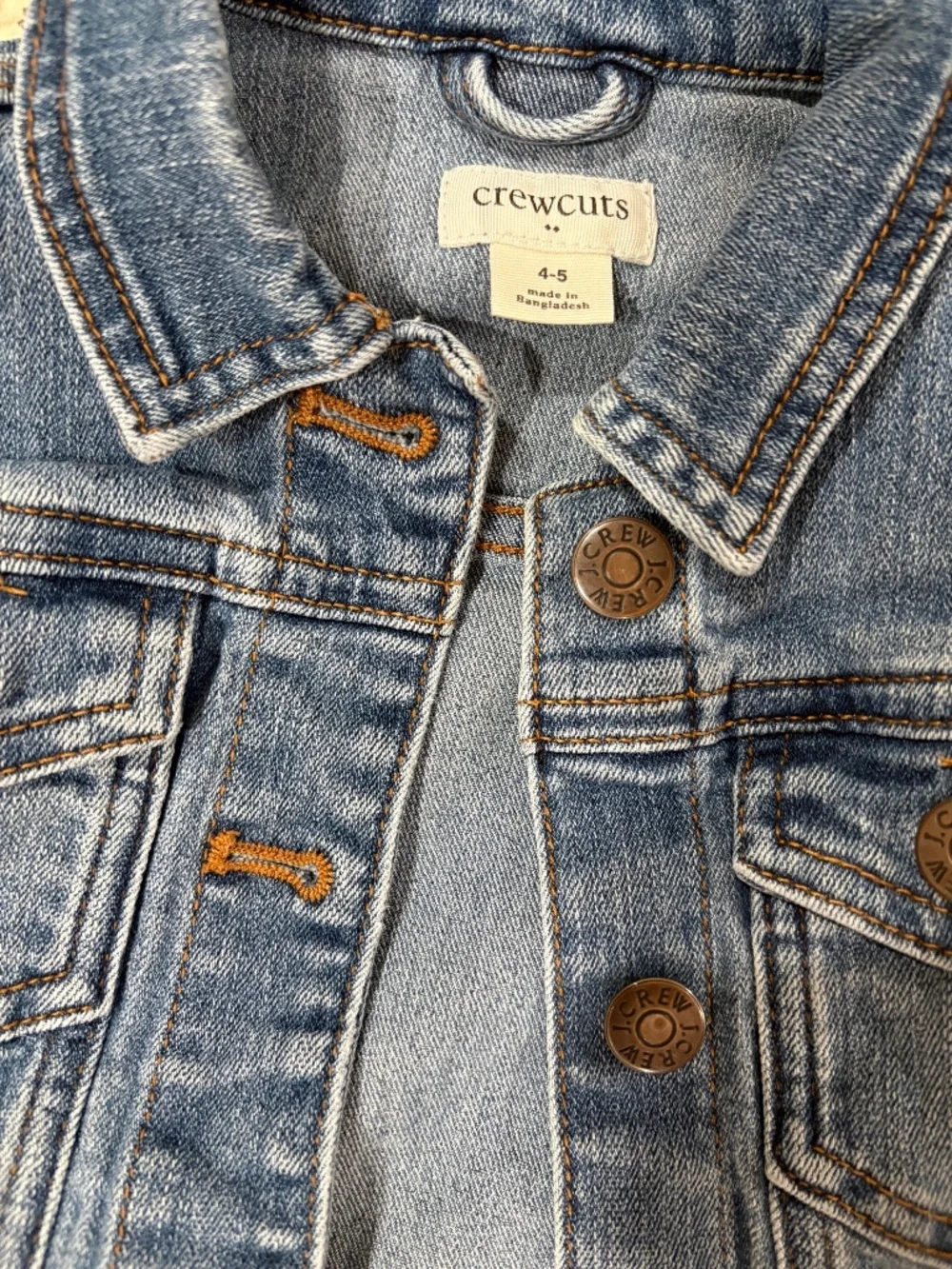 J.Crew Kids Blue Jean Jacket Size 4/5 | Denim | Button-Up | Fast Ship! - Picture 5 of 6